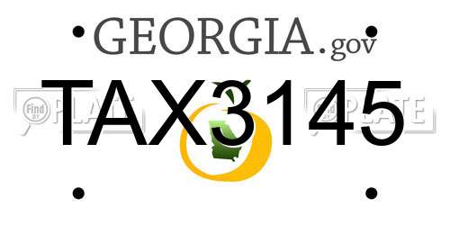 TAX3145 Georgia License Plate
