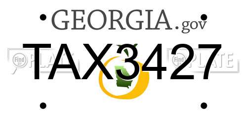 TAX3427 Georgia License Plate