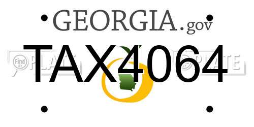 TAX4064 Georgia License Plate