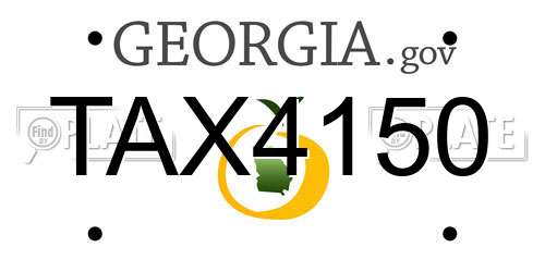 TAX4150 Georgia License Plate