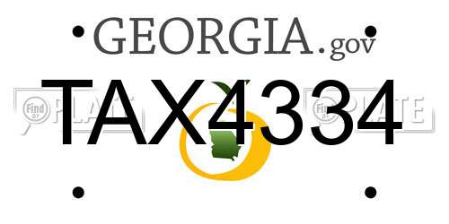 TAX4334 Georgia License Plate