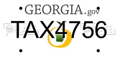 TAX4756 Georgia License Plate
