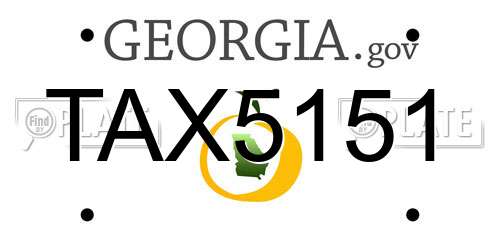 TAX5151 Georgia License Plate