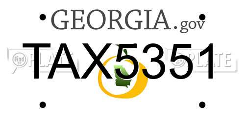 TAX5351 Georgia License Plate