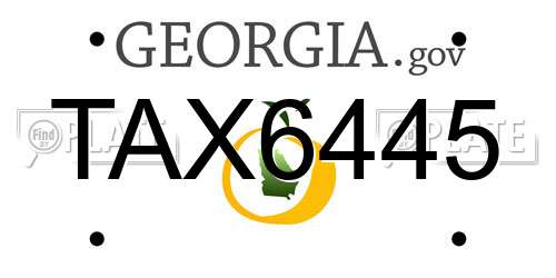 TAX6445 Georgia License Plate