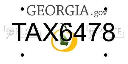 TAX6478 Georgia License Plate