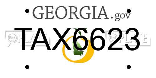 TAX6623 Georgia License Plate