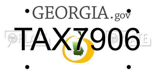 TAX7906 Georgia License Plate