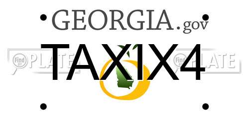 TAXIX4 Georgia License Plate