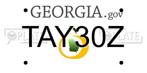 TAY30Z Georgia License Plate