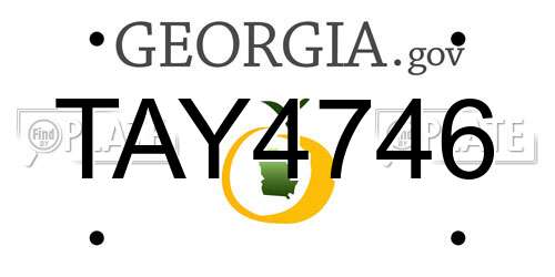 TAY4746 Georgia License Plate