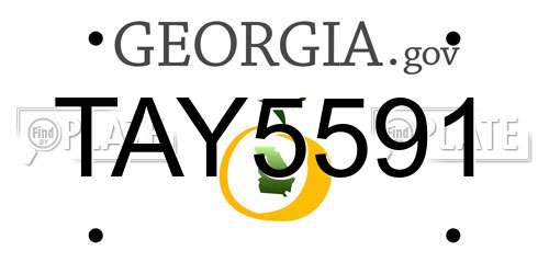 TAY5591 Georgia License Plate