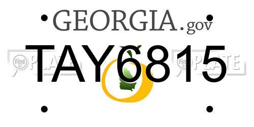 TAY6815 Georgia License Plate