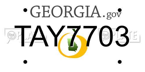 TAY7703 Georgia License Plate