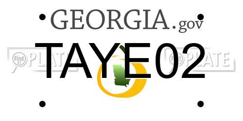 TAYE02 Georgia License Plate