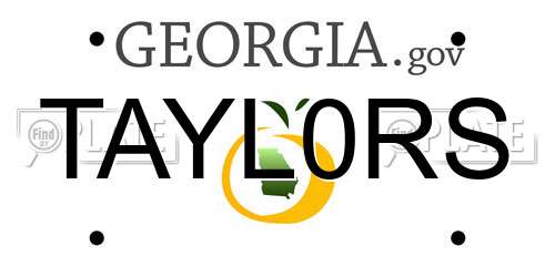 TAYL0RS Georgia License Plate