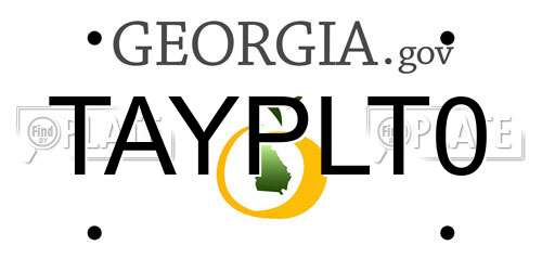 TAYPLT0 Georgia License Plate