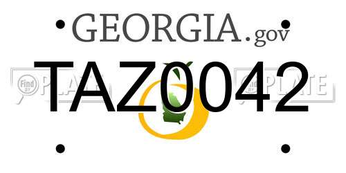 TAZ0042 Georgia License Plate