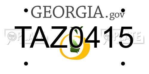 TAZ0415 Georgia License Plate