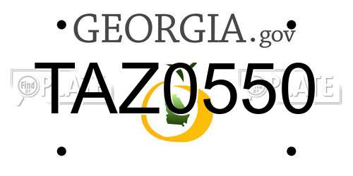 TAZ0550 Georgia License Plate