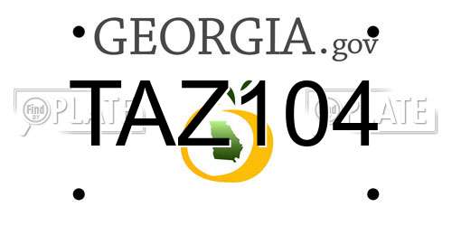 TAZ104 Georgia License Plate