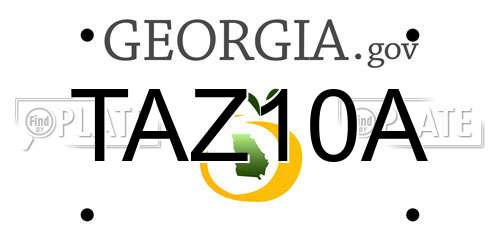 TAZ10A Georgia License Plate