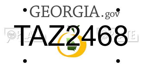 TAZ2468 Georgia License Plate