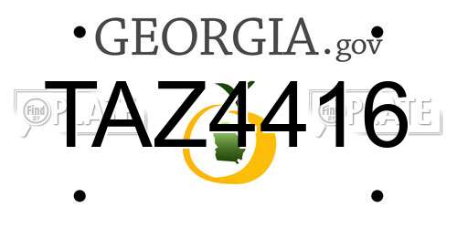 TAZ4416 Georgia License Plate