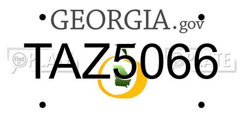 TAZ5066 Georgia License Plate