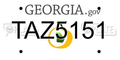 TAZ5151 Georgia License Plate