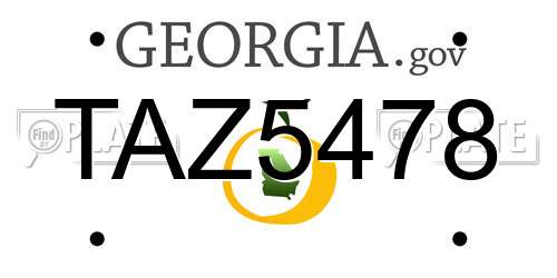 TAZ5478 Georgia License Plate