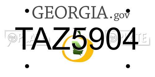 TAZ5904 Georgia License Plate