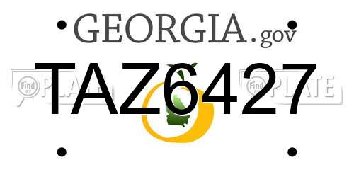 TAZ6427 Georgia License Plate