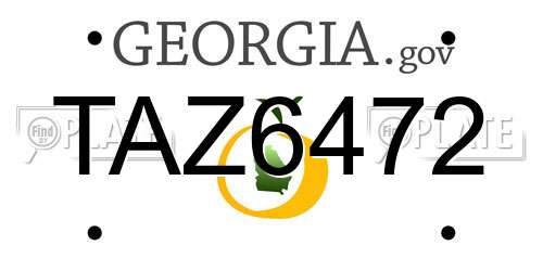 TAZ6472 Georgia License Plate