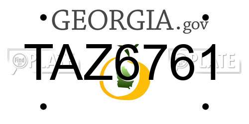 TAZ6761 Georgia License Plate