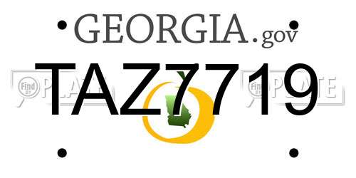TAZ7719 Georgia License Plate