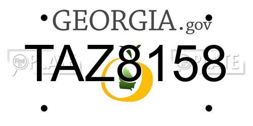 TAZ8158 Georgia License Plate