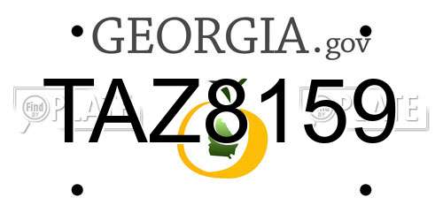 TAZ8159 Georgia License Plate