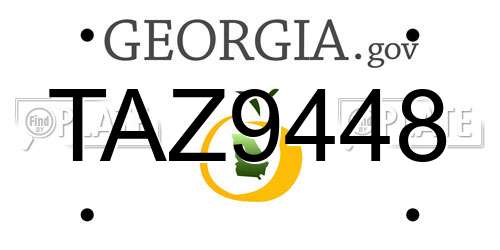 TAZ9448 Georgia License Plate