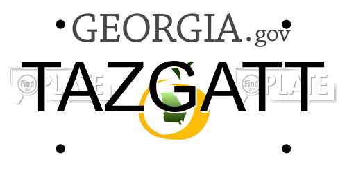 TAZGATT Georgia License Plate