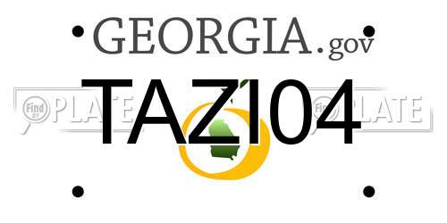 TAZI04 Georgia License Plate