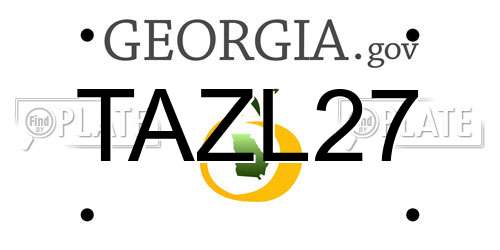 TAZL27 Georgia License Plate