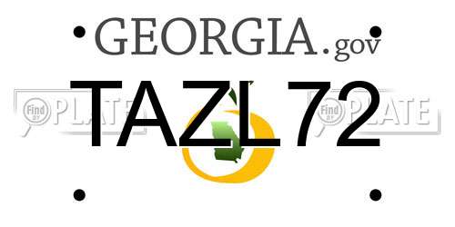 TAZL72 Georgia License Plate