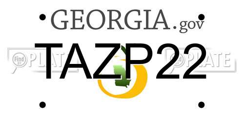 TAZP22 Georgia License Plate