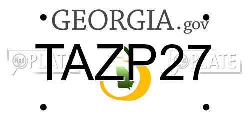 TAZP27 Georgia License Plate