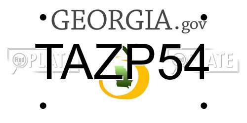 TAZP54 Georgia License Plate