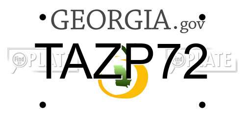 TAZP72 Georgia License Plate