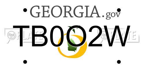 TB0O2W Georgia License Plate