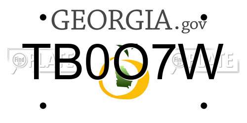 TB0O7W Georgia License Plate