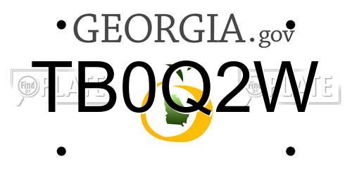 TB0Q2W Georgia License Plate